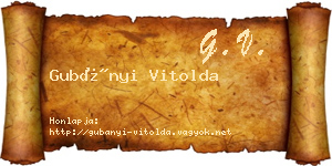 Gubányi Vitolda névjegykártya